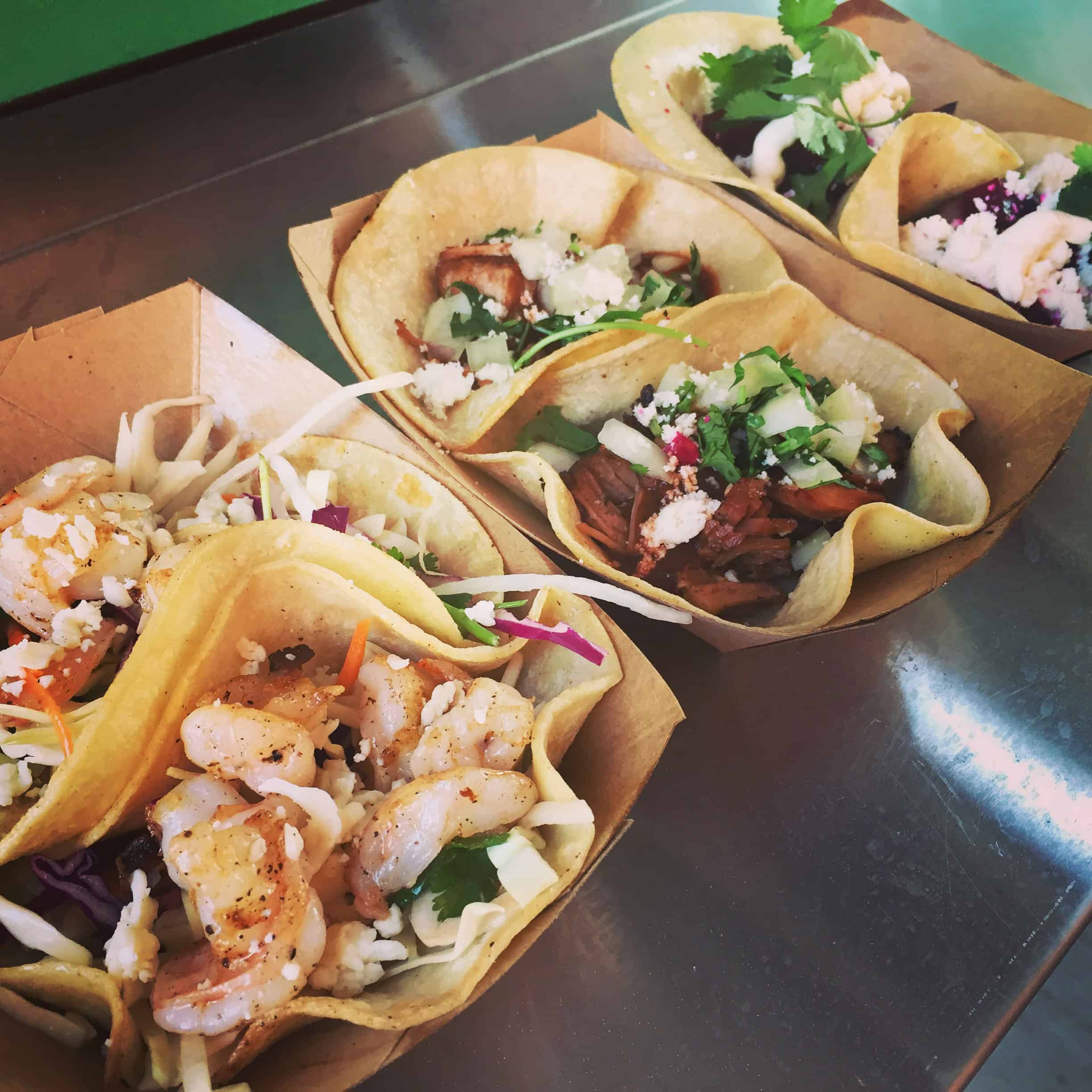 Sauce's taco offerings range from carnitas to shrimp. 