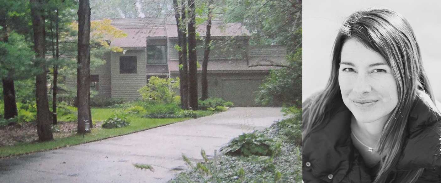 Left: Sharon's childhood home. Right: Sharon Lohss of Shelter Interiors.